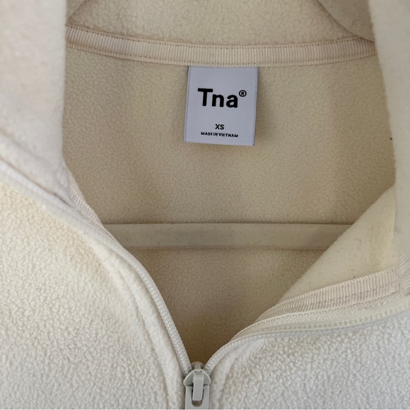Aritzia Tna Polar Half Zip Sweater Whisper White - Picture 3 of 15